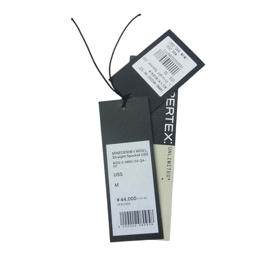 MINEDENIM マインデニム 24MND-WAS002 × WINDANDSEA L.Straight 5pocket ウィンダンシー ダメージ加工 ストレート 5ポケット デニム パンツ インディゴブルー系 9【中古】