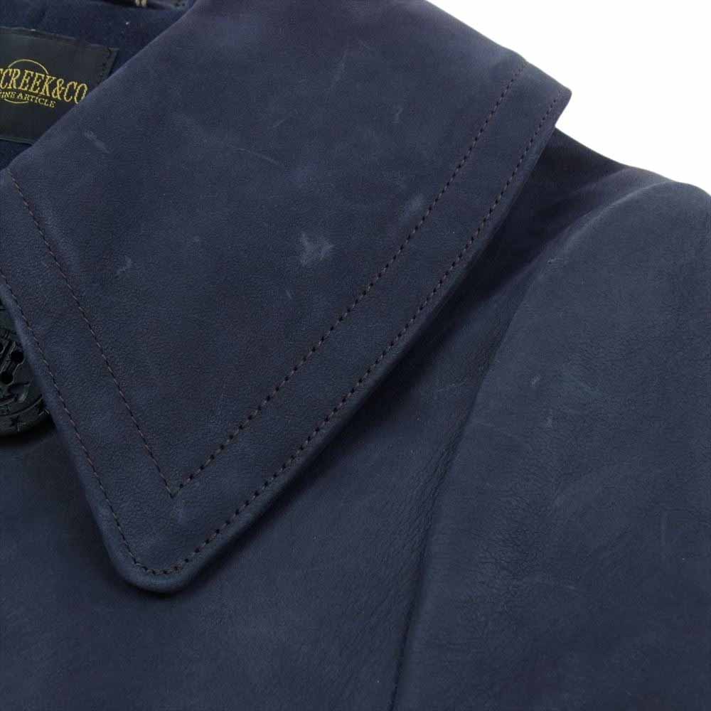 FINE CREEK LEATHERS ファインクリークレザー ACCO001 FINE CREEK &CO Howard Nubuck Navy ハワード ホースハイド レザー ピーコート ネイビー ネイビー系 36【新古品】【未使用】【中古】