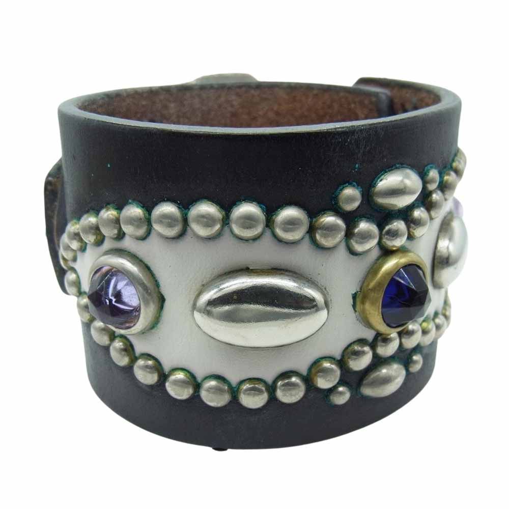 WOLF'S HEAD ウルフズヘッド Wピン スタッズ レザー ブレスレット