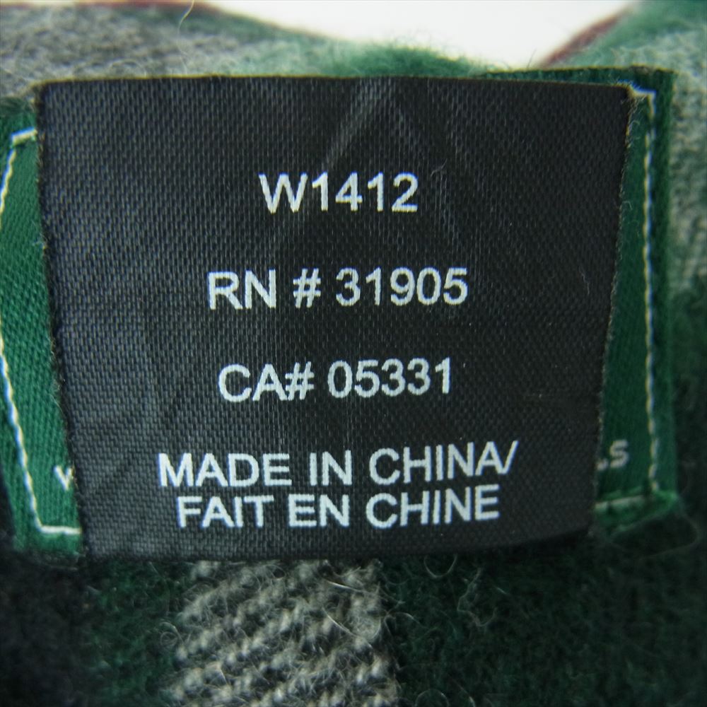 WOOLRICH ウールリッチ タータンチェック リバーシブル バケット ハット ウール グリーン系 グレー系 L【中古】