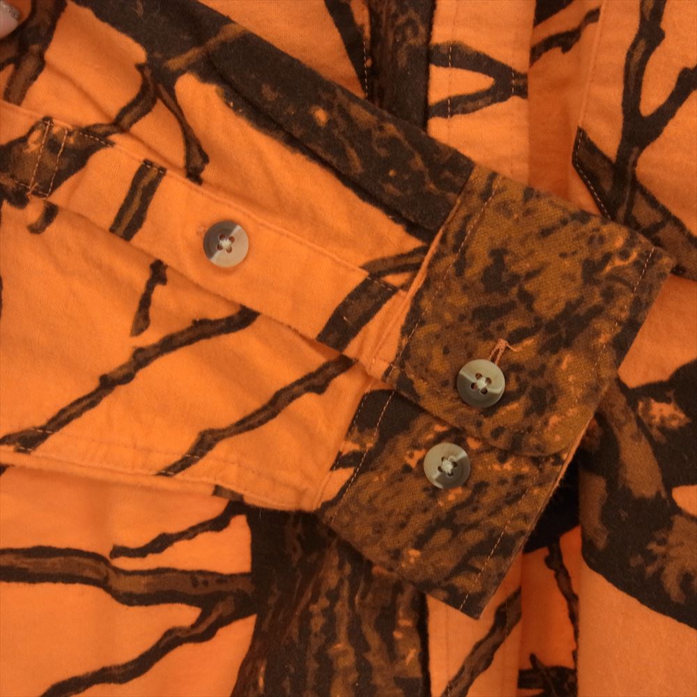 Supreme シュプリーム 12AW Realtree camo shirt リアルツリーカモ 長袖 ネルシャツ オレンジ系 M【美品】【中古】