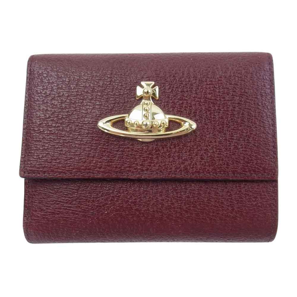 Vivienne Westwood ヴィヴィアンウエストウッド EXECUTIVE ORB オーブ がま口 口金 二つ折り 財布 ウォレット ワインレッド系【中古】