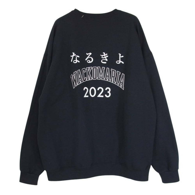 WACKO MARIA ワコマリア なるきよ-WM-SS02 SWEAT SHIRT やらせろ 天国 プリント クルーネック スウェット ブラック系  XL【新古品】【未使用】【中古】