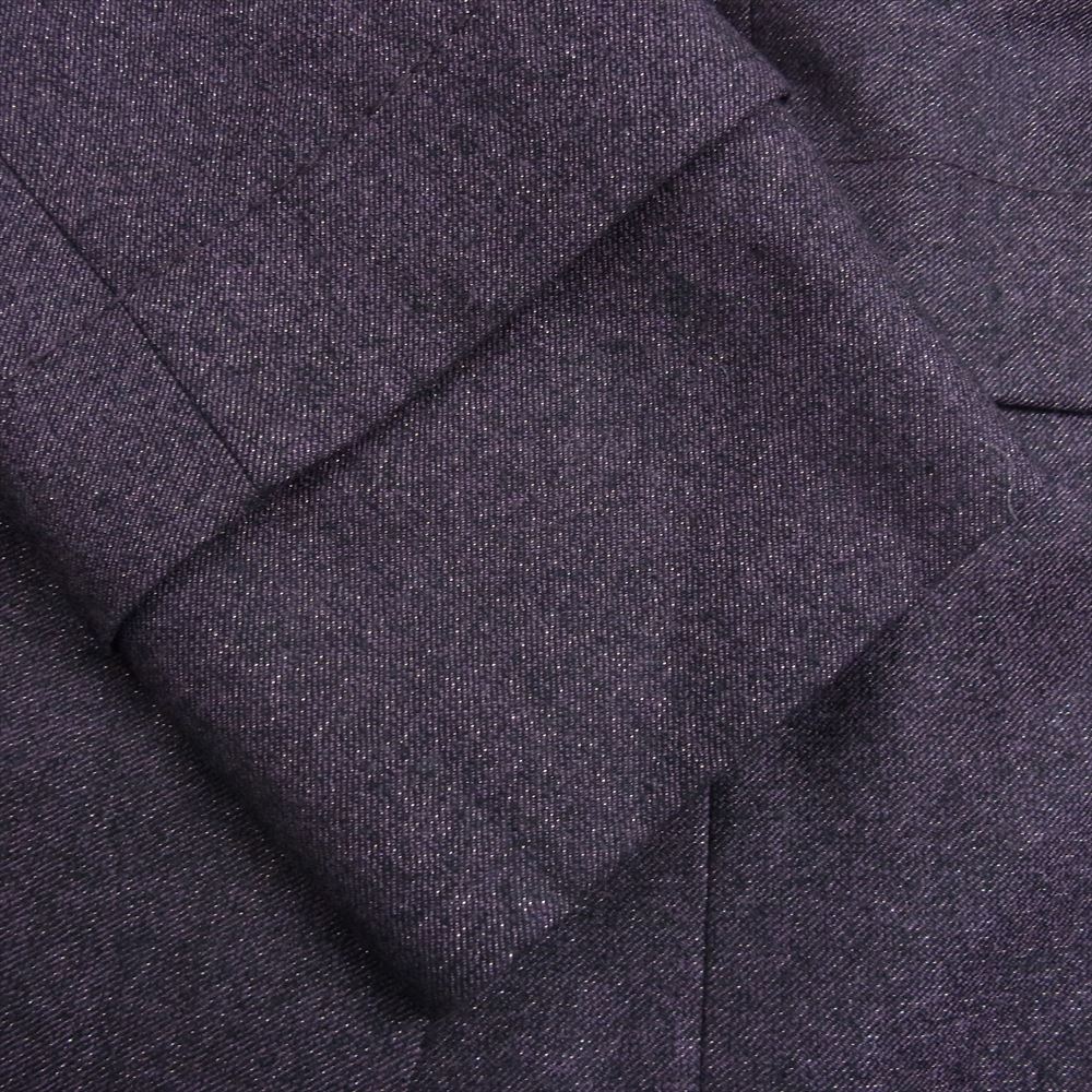 Salvatore Ferragamo サルヴァトーレフェラガモ ラメ ウッドボタン 肩パッド入り スタンドカラー ジャケット パープル系 US8【中古】