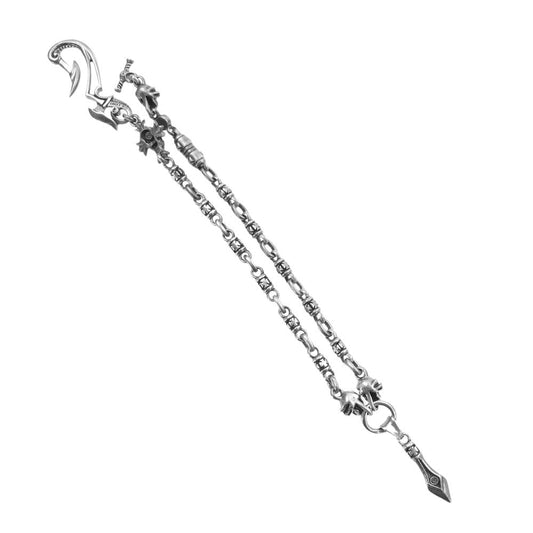 TRAVIS WALKER トラヴィスワーカー ダブルクロス リンク ダガー スカル Tバー ウォレット チェーン【中古】