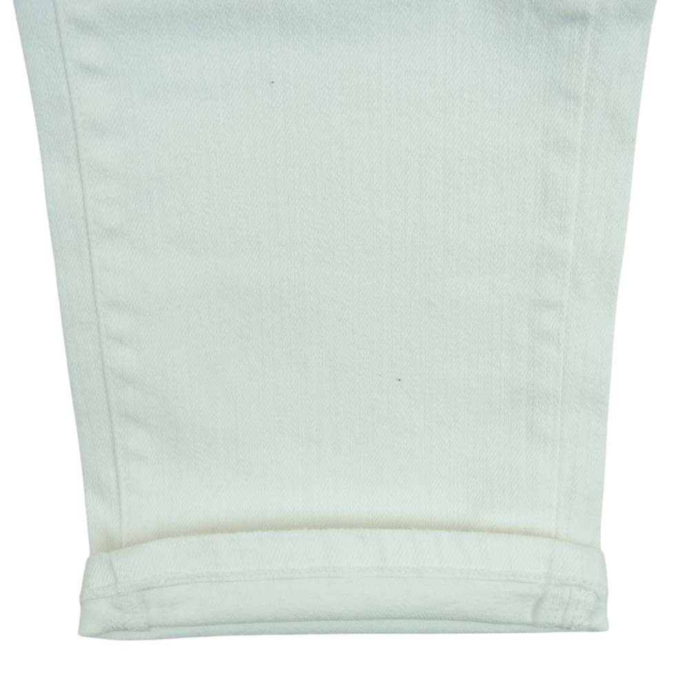 1piu1uguale3 ウノピュウノウグァーレトレ RELAX リラックス ダメージ加工 バンダナ柄 デニム パンツ ホワイト系 L【美品】【中古】