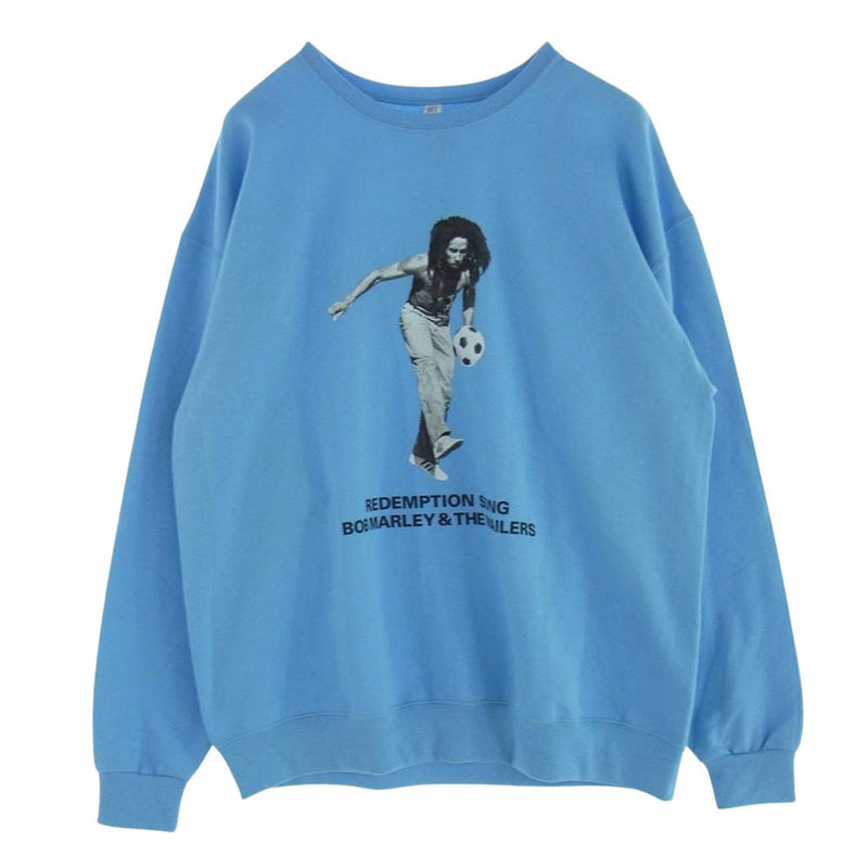 WACKO MARIA ワコマリア BOBMARLEY-WM-SS14 BOBMARLEY CREW NECK SWEAT SHIRT TYPE-４  ボブマーリー スウェット トレーナー ライトブルー系 XL【中古】