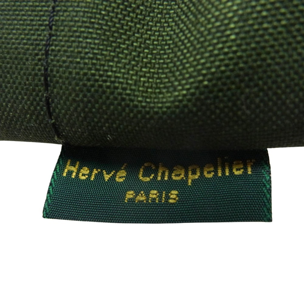 Herve Chapelier エルベ・シャプリエ カモフラ柄 迷彩柄 舟形 ミニ ショルダー バッグ カーキ系【中古】