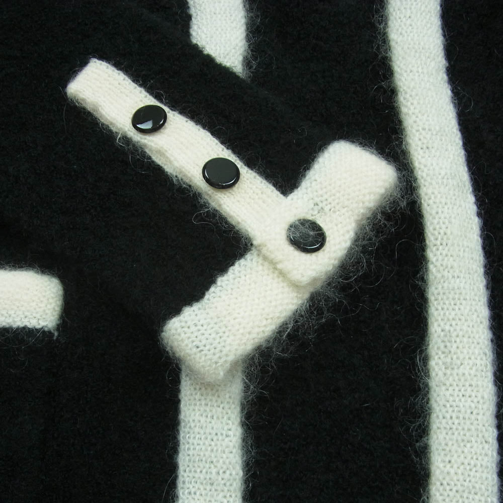 マルティニーク Knit jacket ニット ジャケット カーディガン ブラック系 ホワイト系 サイズ表記なし【中古】