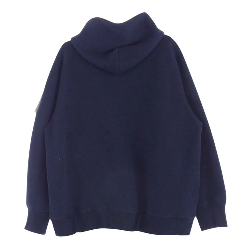 Sacai サカイ 24SS 24-03335M Sponge Sweat x Nylon Twill Hoodie スポンジスウェット  ナイロンツイル 異素材切替 ジップアップ フーディー パーカー ネイビー系 2【中古】