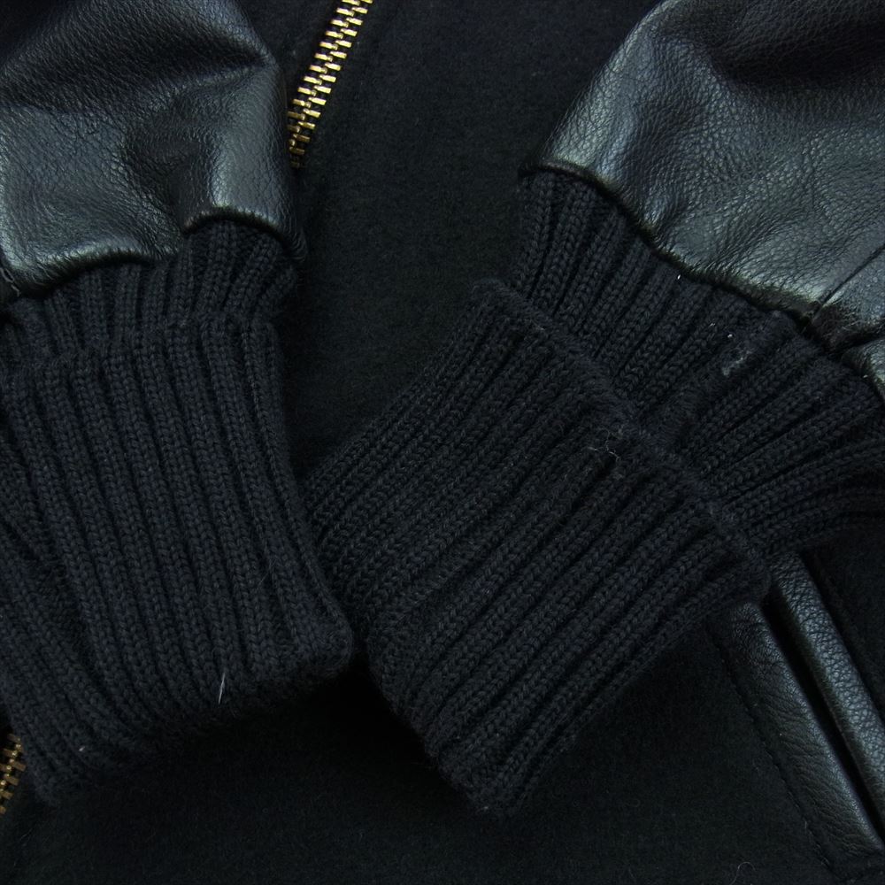 SKOOKUM スクーカム 99304 USA製 ZIP RAGLAN SLEEVE ジップ ラグラン スリーブ 袖レザー ジャケット スタジャン ブラック系 36【中古】