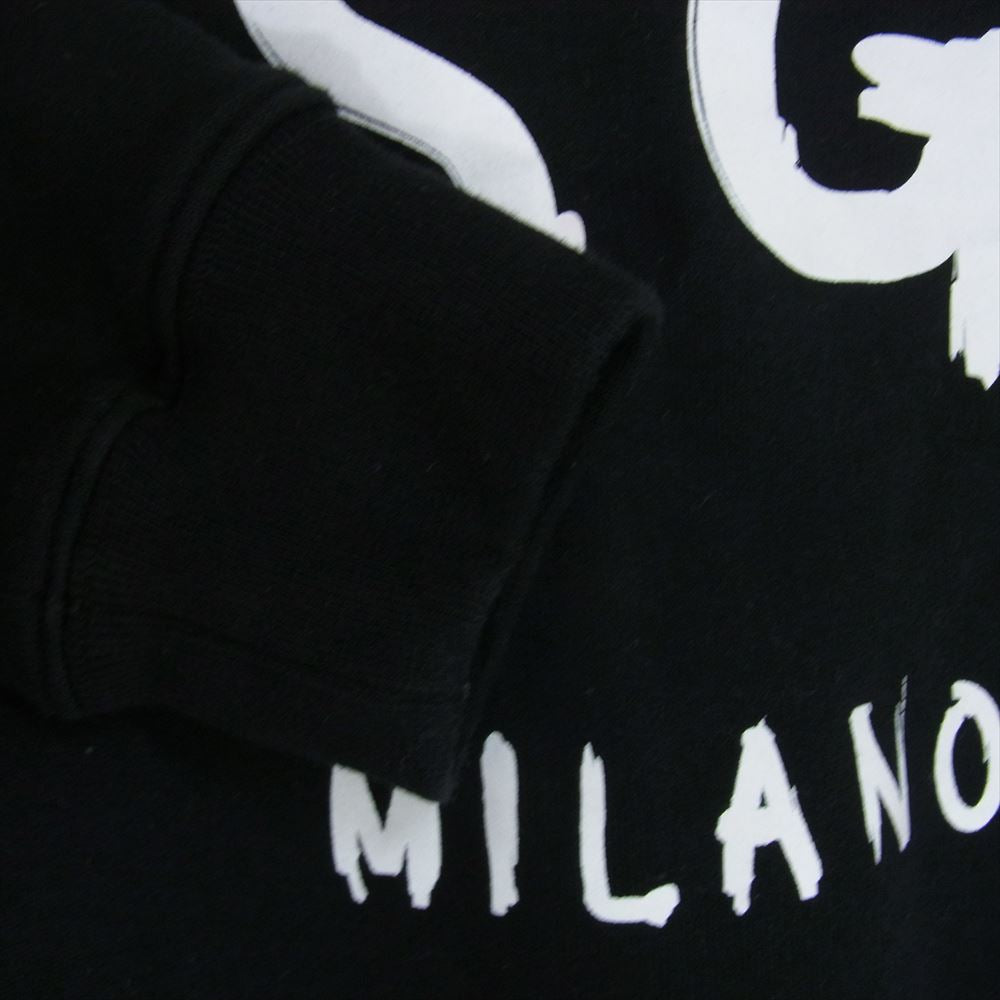 MSGM エムエスジーエム 2542MDM189 ブラッシュ ロゴ プリント 丸首 クルーネック スウェット ブラック系 M【中古】