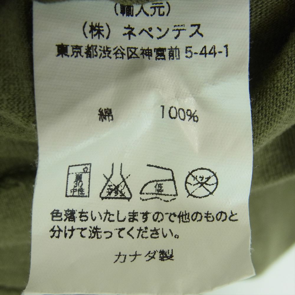 Engineered Garments エンジニアードガーメンツ 無地 クロスネック ポケット 半袖 Tシャツ オリーブ系 M【中古】