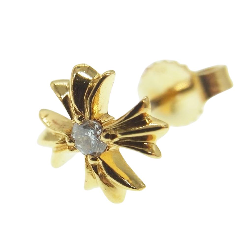 CHROME HEARTS クロムハーツ(原本無) 22K No2 CH PLS DIA CHプラス スタッドピアス ダイヤ ゴールド系【中古】