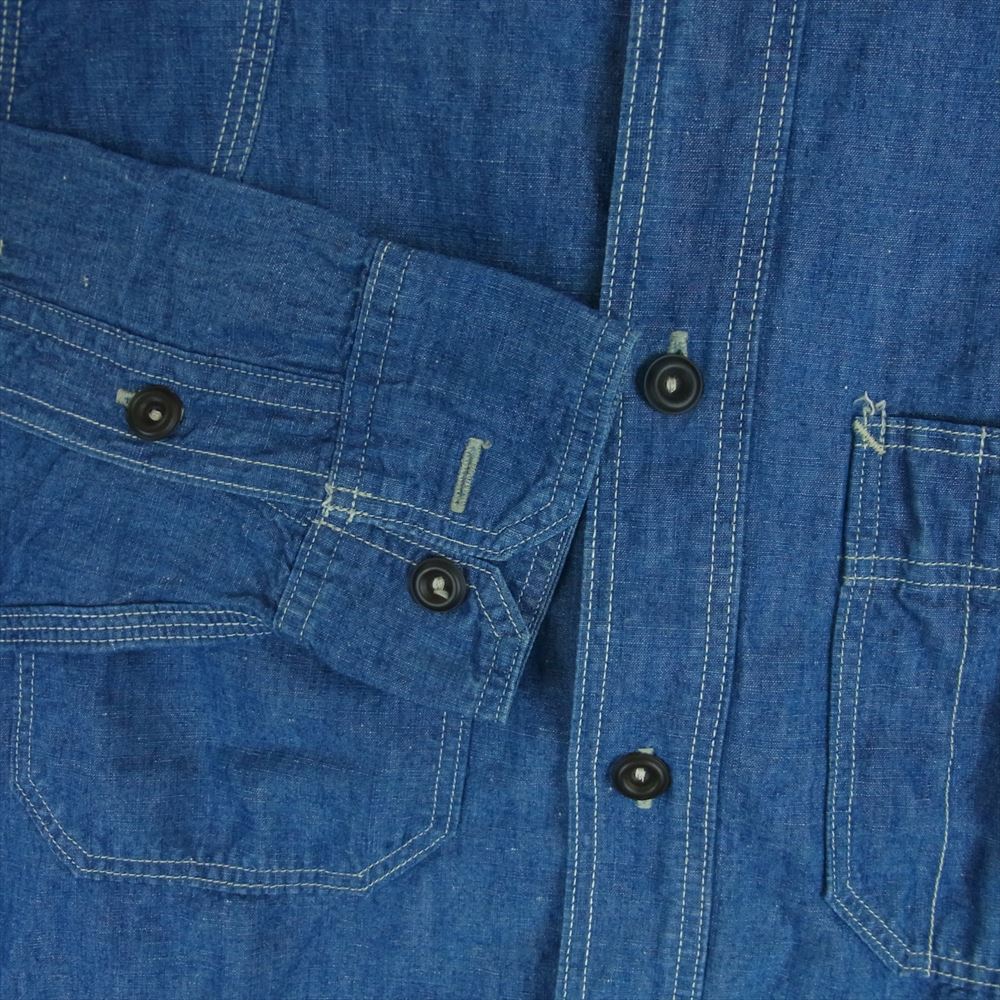 FREEWHEELERS フリーホイーラーズ UNION SPECIAL 長袖 ワーク シャツ インディゴブルー系 14【中古】