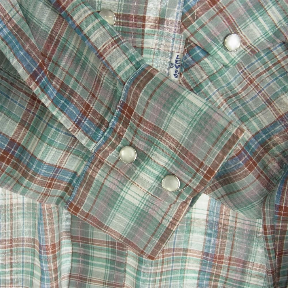 Levi's リーバイス チェック ウエスタンシャツ 白タブ ビックE マルチカラー系 M【中古】