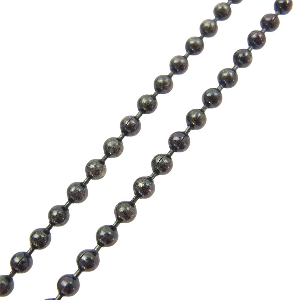 STUSSY ステューシー レザーキー ボールチェーン ネックレス ブラウン系 シルバー系【中古】