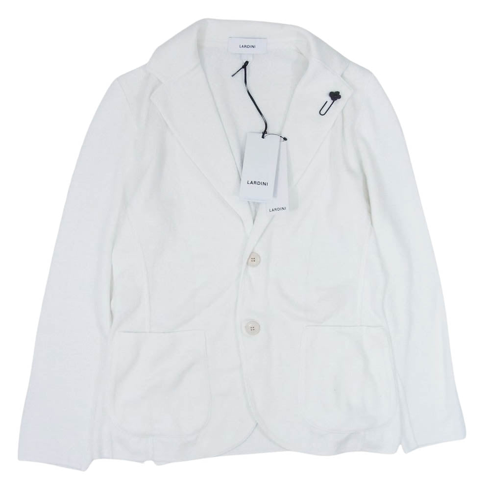 LARDINI ラルディーニ 24SS 4116-ALJM56005 ブートニエール付き リネン コットン ニット ジャケット ホワイト系 XXS【新古品】【未使用】【中古】 LARDINI ラルディーニ 24SS 4116-ALJM56005 ブートニエール付き リネン