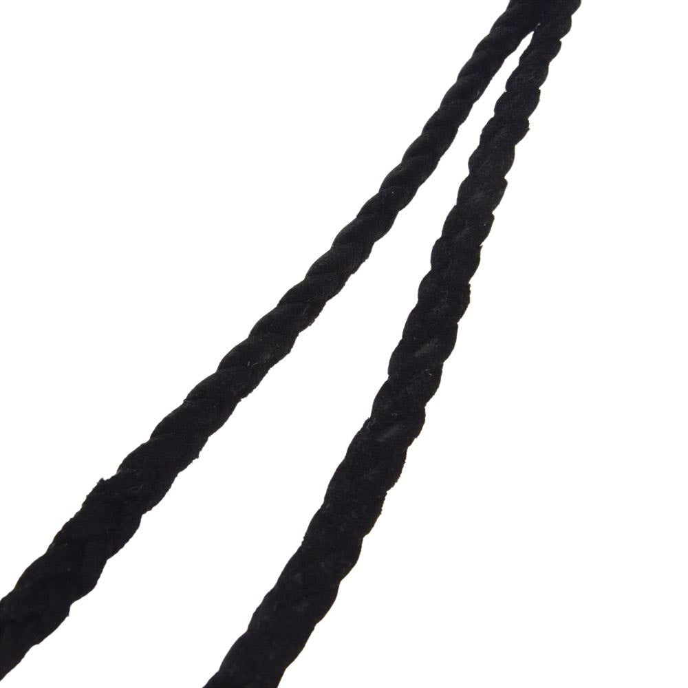 CHROME HEARTS クロムハーツ(原本無) LEATHER BRAID スクロールチップ レザー ブレード ブレイド ネックレス ブラック系 シルバー系【中古】