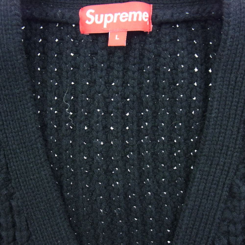 Supreme シュプリーム 21AW Waffle Knit Cardigan ワッフル ニット カーディガン ブラック系 L【中古】 –  ブランド古着 LIFE