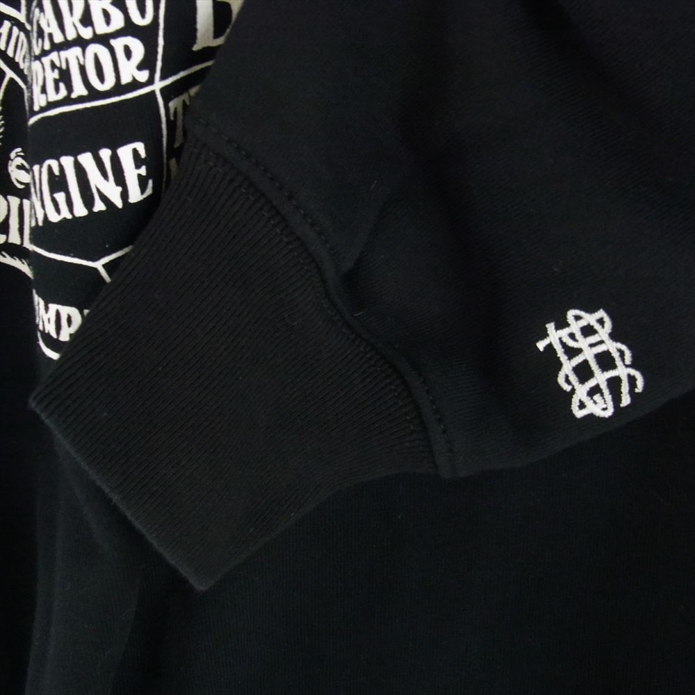 ポークチョップガレージサプライ PORK FRONT SWEAT ポークフロント クルーネック スウェット トレーナー ブラック系 L【美品】【中古】