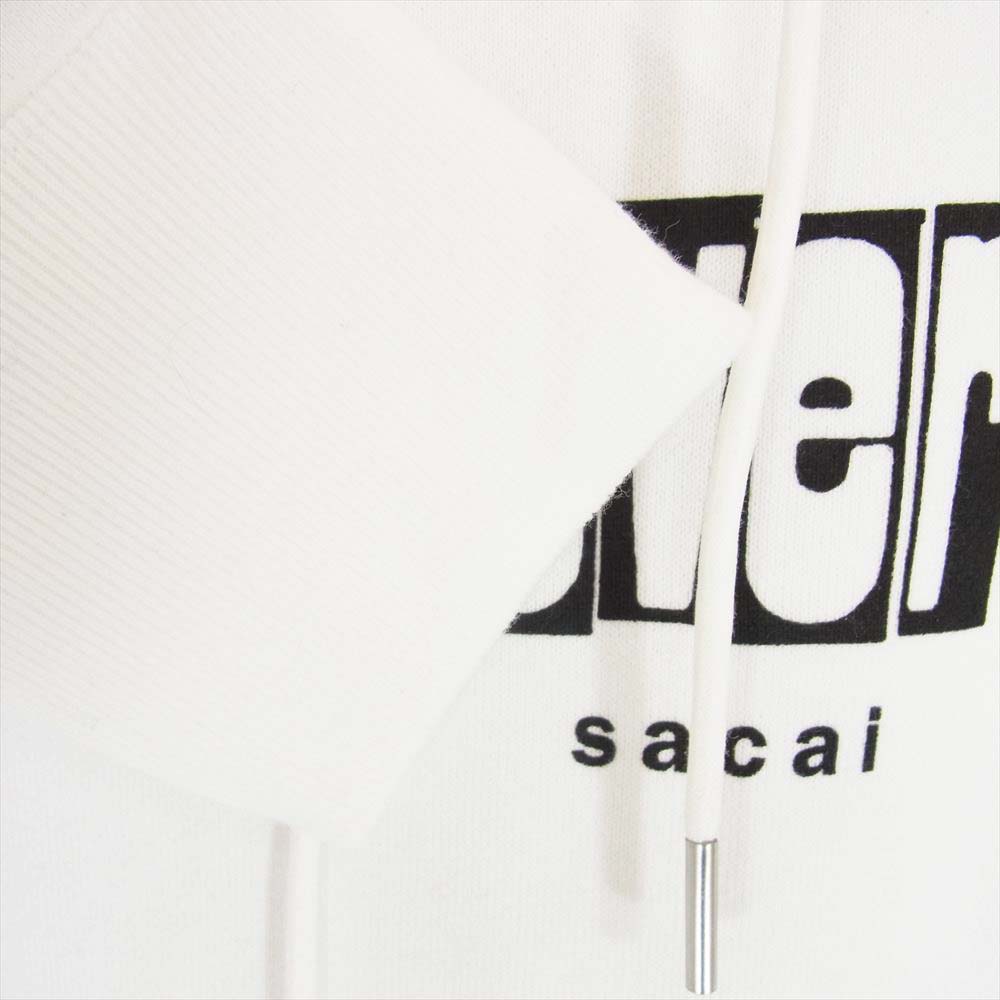 Sacai サカイ 22AW 22-0453S forever ever ever Hoodie フォーエバー フーディー プリント プルオーバー パーカー ホワイト系 1【美品】【中古】