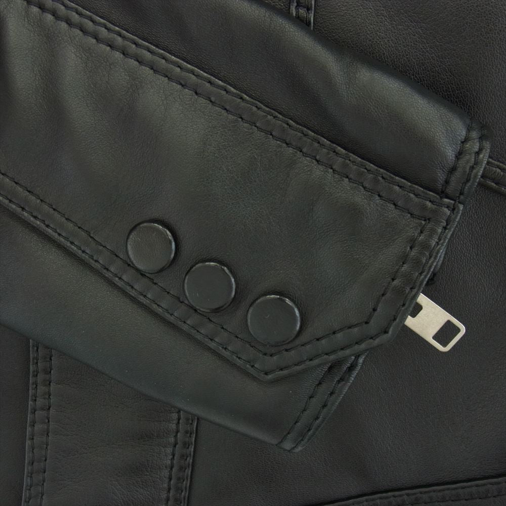 DIOR HOMME ディオールオム 07SS 7E354005003 エディ期 国内正規品 バイカー ラムレザー ブルゾン ジャケット ブラック系 44【中古】