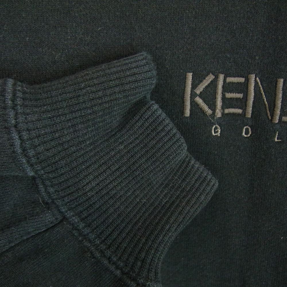 KENZO ケンゾー GOLF ゴルフ バック ロゴ刺繍 長袖 クルーネック スウェット トレーナー ブラック系 5【中古】