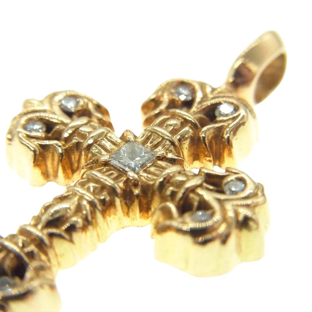 CHROME HEARTS クロムハーツ(原本無) 22K CHARM FILIGREE TINY P DMND タイニーフィリグリー チャーム パヴェダイヤ ペンダントトップ【中古】