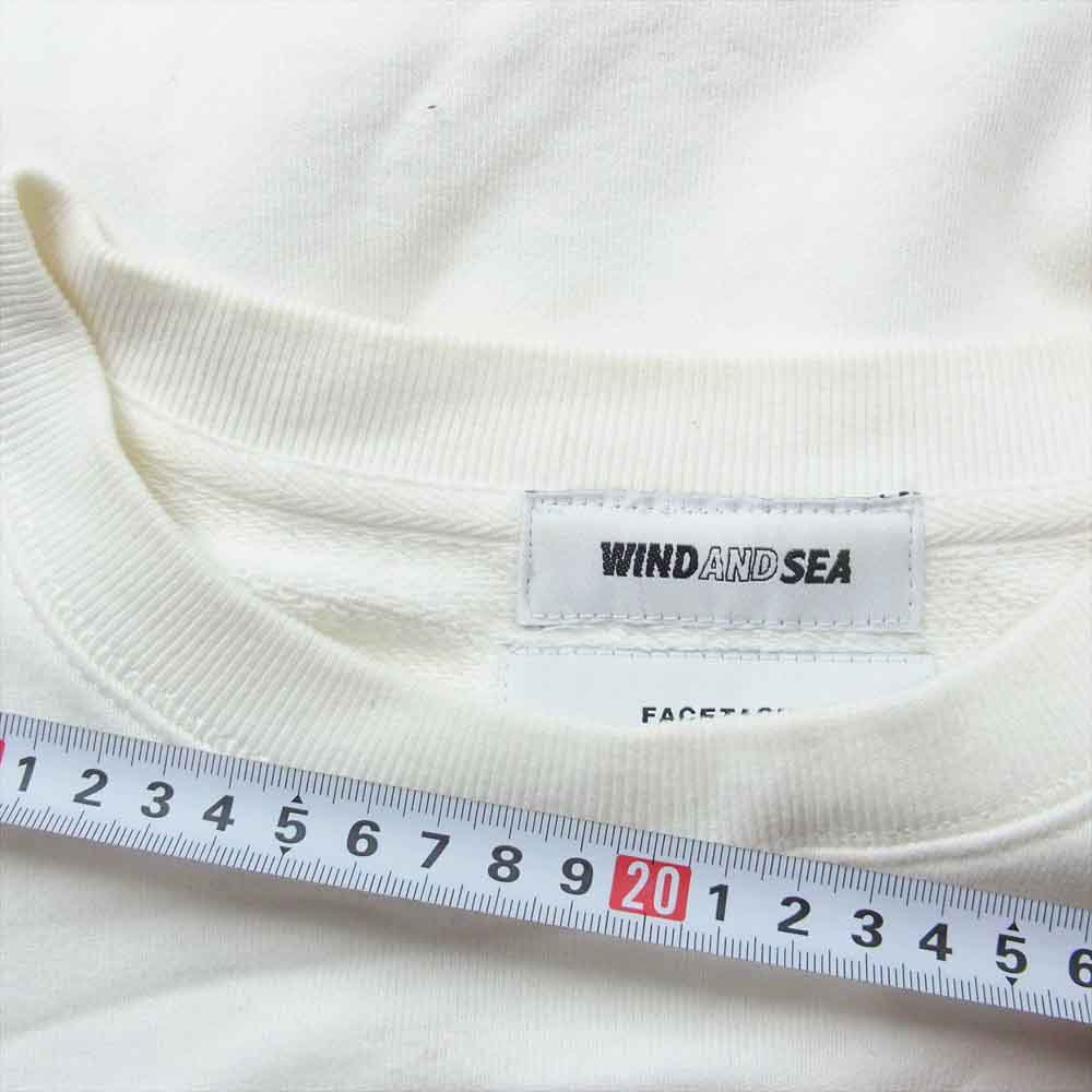 WIND AND SEA ウィンダンシー WDS-C-FACE-23-Q1-03 × FACETASM ファセタズム クルーネック スウェット ホワイト系 L【中古】