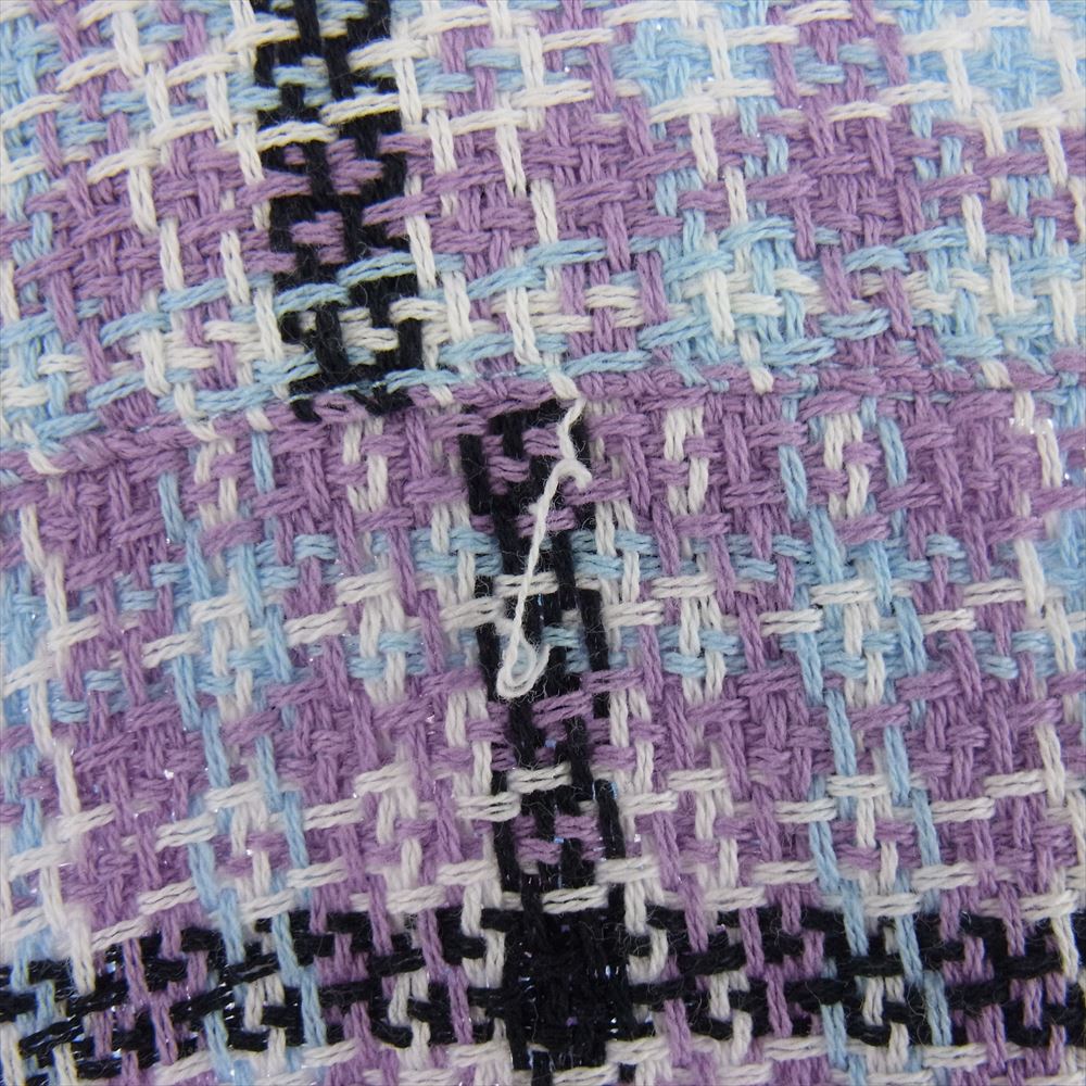 Supreme シュプリーム 23SS Basket Weave Plaid Shirt バスケット ウィーブ プレイド 長袖 シャツ ライトブルー系 パープル系 L【中古】