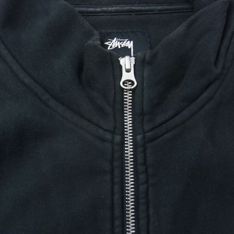 STUSSY ステューシー 20AW 118365 Stock Logo Mock Neck ストック ロゴ モックネック ハーフジップ スウェット  トレーナー ブラック系 L【中古】