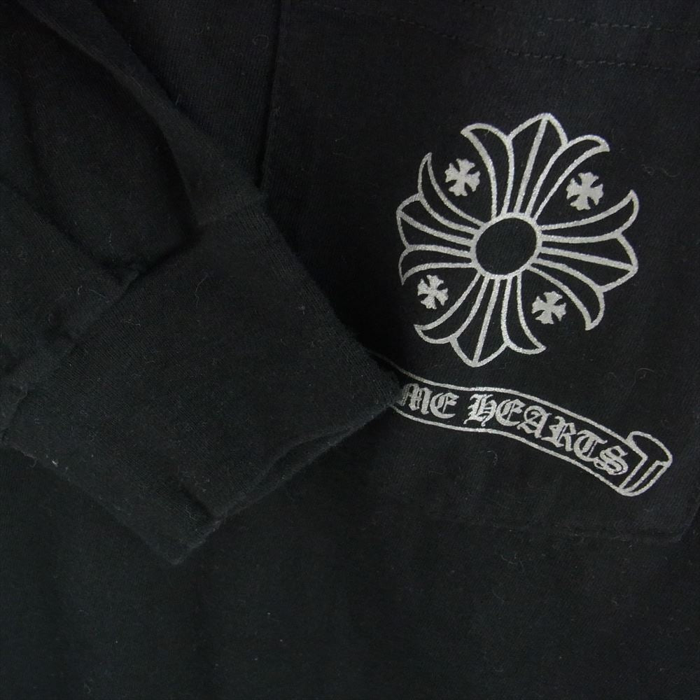 CHROME HEARTS クロムハーツ(原本無) Framed Cross Tee フレームドクロスバックプリント ポケット付き 長袖Tシャツ ブラック系 M【中古】