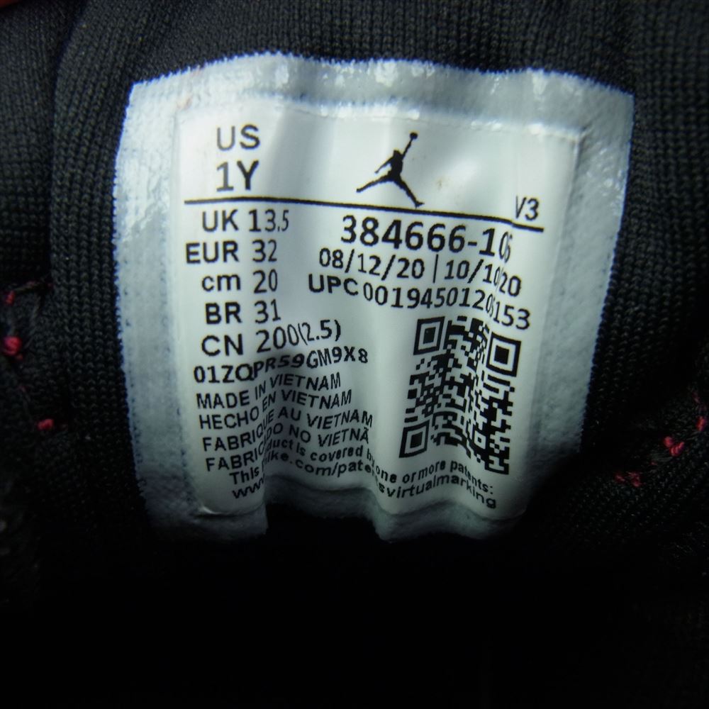 NIKE ナイキ 384666-106 キッズ 子供用 PS Air Jordan 6 Carmine PS エアジョーダン6 カーマイン スニーカー レッド系 ブラック系 20cm【中古】