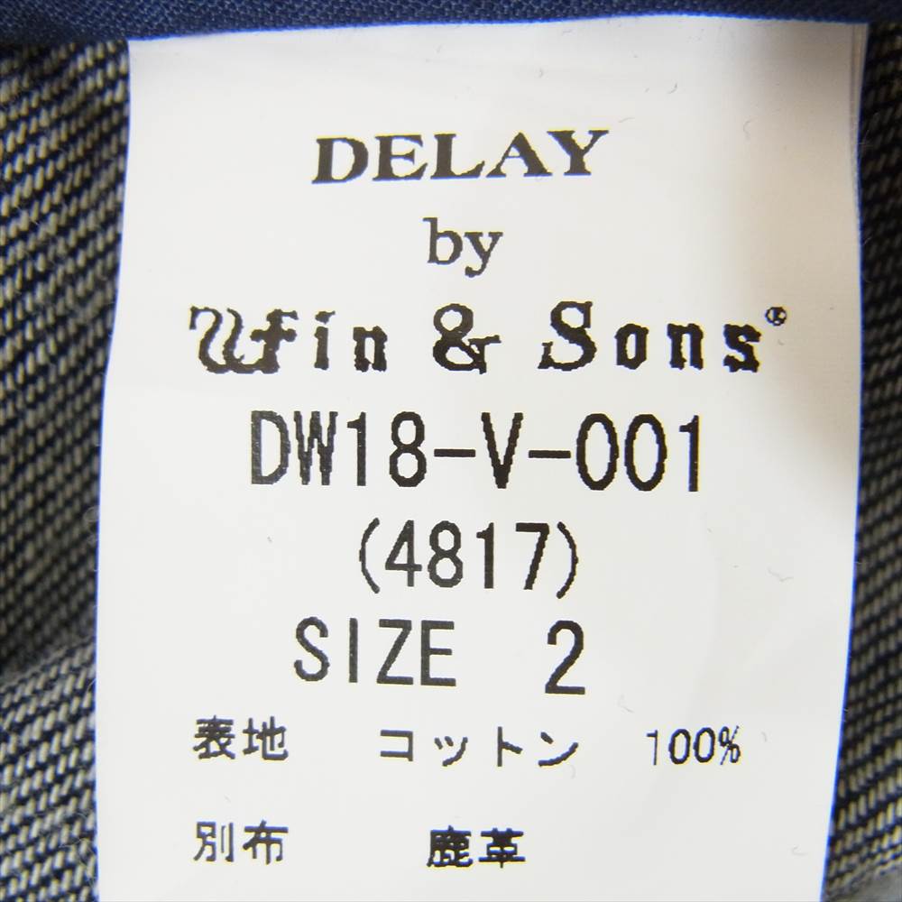 Win&Sons ウィンアンドサンズ DELAY インディゴ デニム ベスト インディゴブルー系 2【中古】