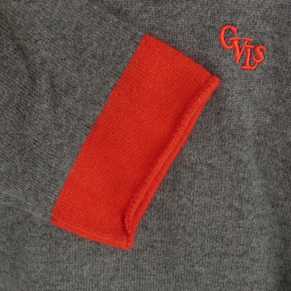ガヴィル GVL-24AWT-0657 pullover knit ロゴ 刺繍 プルオーバー ニット グレー系 レッド系 1【中古】