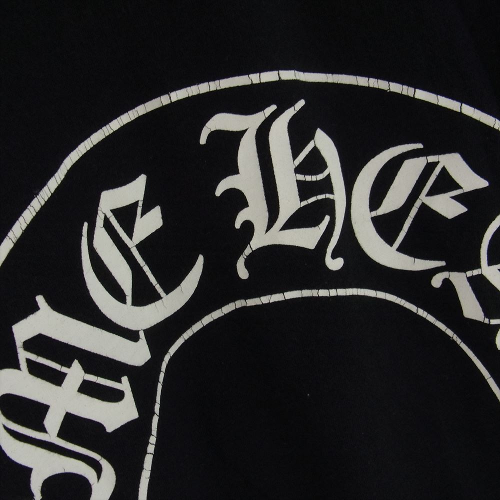 CHROME HEARTS クロムハーツ(原本無) ホースシュープリント フローラルクロスアーム ポケット付き 長袖 Tシャツ ロンT ブラック ブラック系 M【中古】