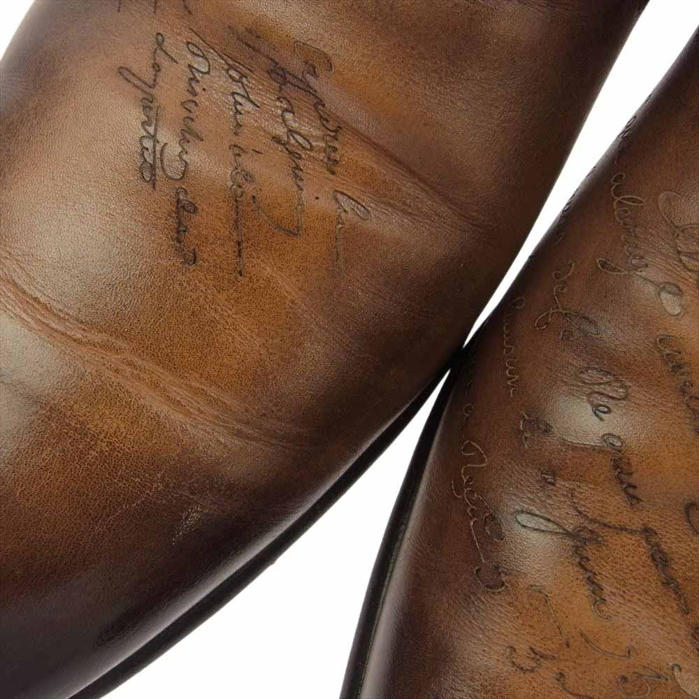 Berluti ベルルッティ CURSIVE GALET カーシヴ ガレ カリグラフィ レザー ローファー ブラウン系 7.5【中古】