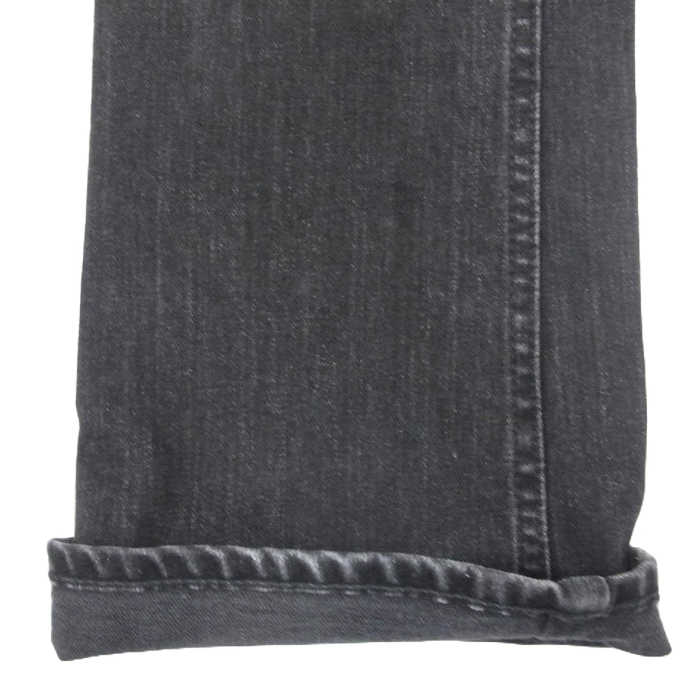 YANUK ヤヌーク 57123506 × 金子綾 スリム フレア マルチポケット ブラック デニムパンツ ブラック系 24【中古】