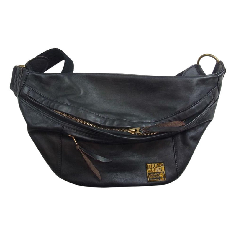 トロフィークロージング TR-B18 HORSEHIDE DAY TRIP BAG ホースハイド レザー ショルダーバッグ ブラック系【美品】【中古】