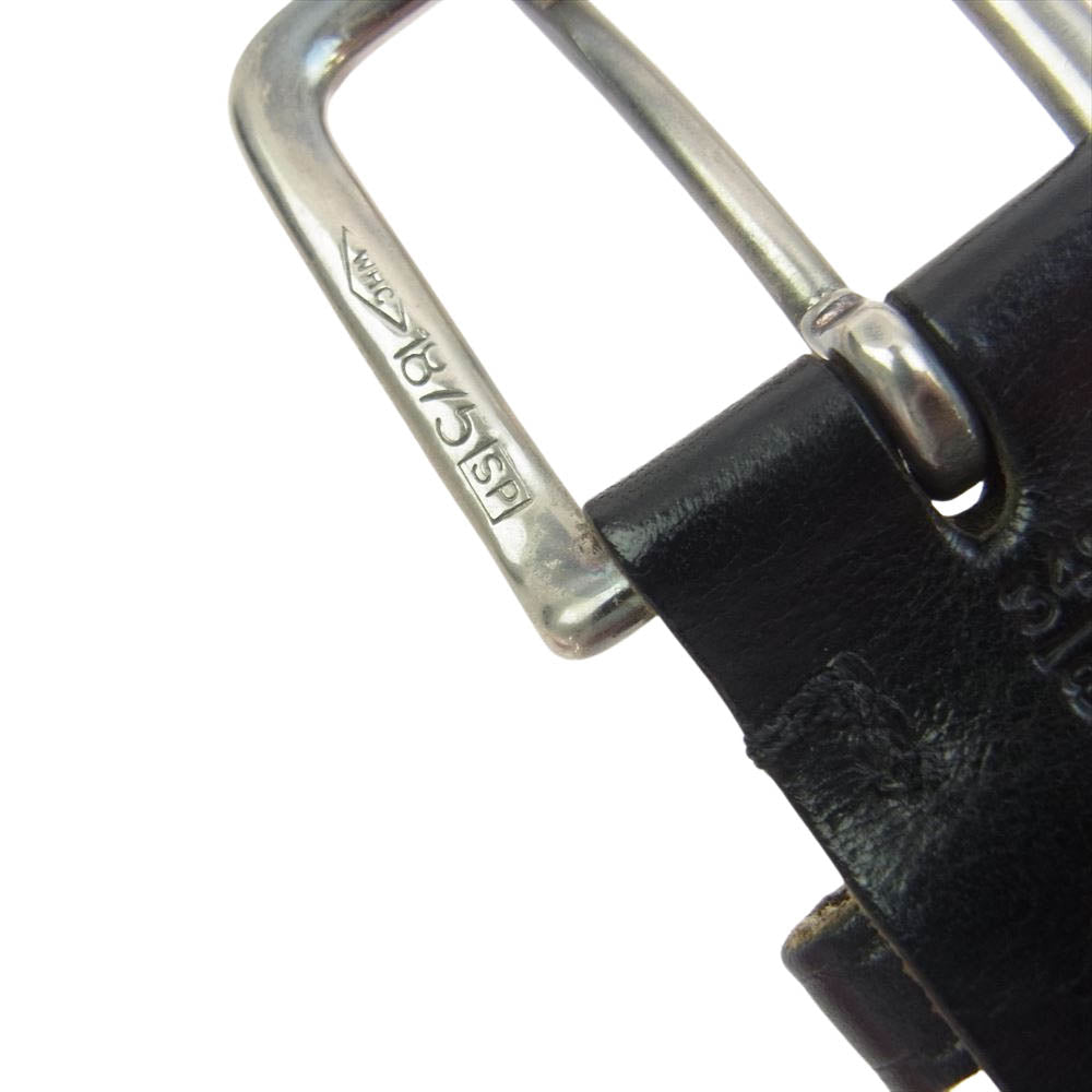 WHITE HOUSE COX ホワイトハウスコックス レザー メッシュ 編み込み ベルト ブラック ブラック系【中古】