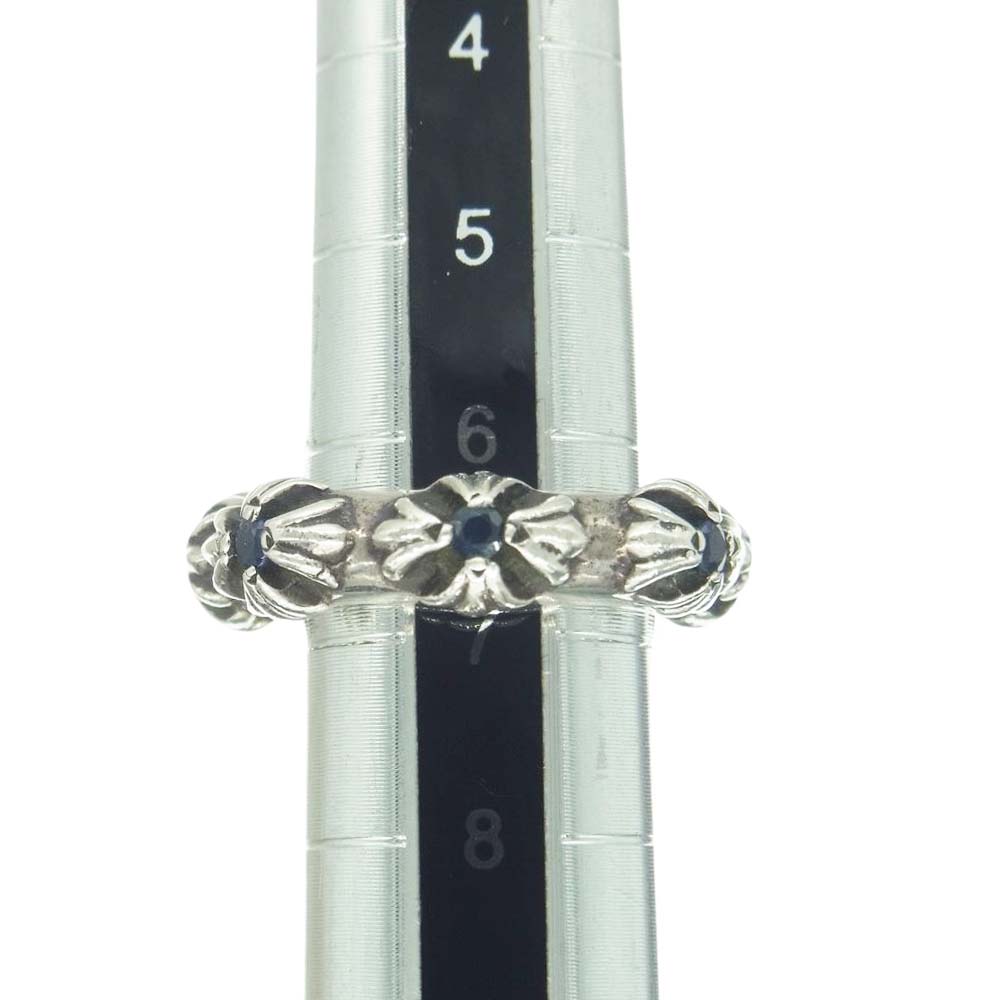 CHROME HEARTS クロムハーツ(原本無) クロス バンド リング アフターサファイア シルバー系 6.5号【中古】