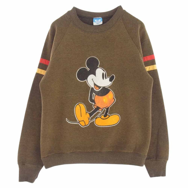 ミッキー プリント スウェット 80s disney vintage ラグラン 80年代 イタリア製 ディズニー ミッキーマウス キャラクター