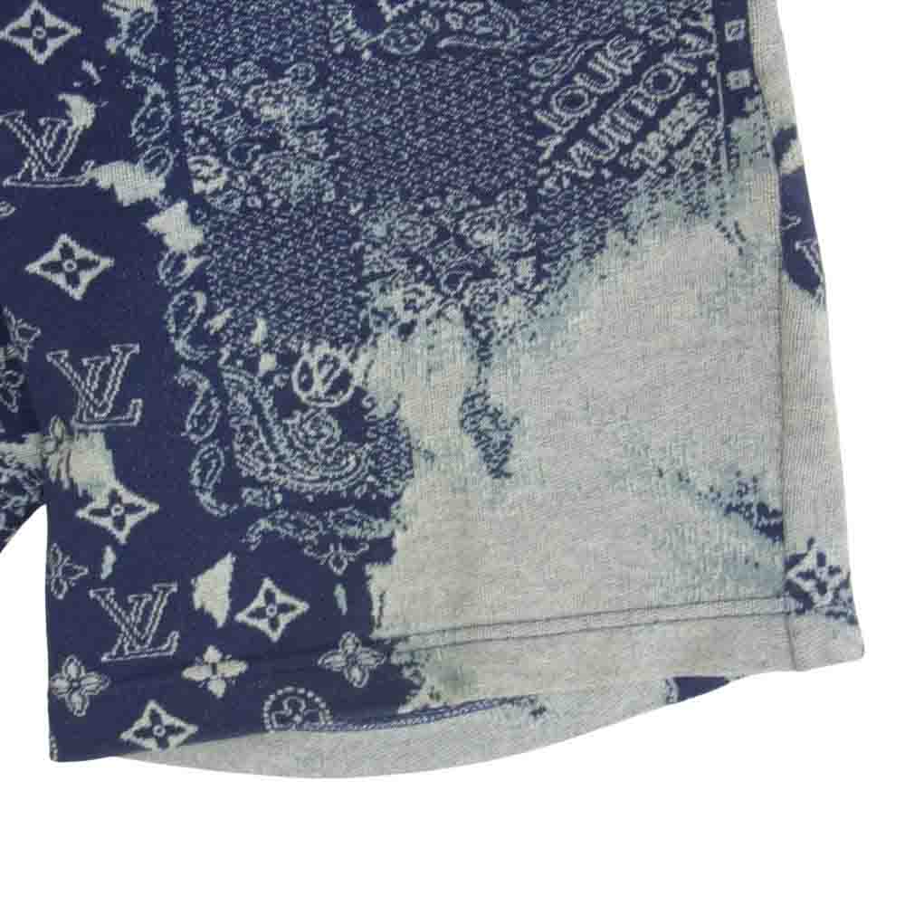 LOUIS VUITTON ルイ・ヴィトン 22ss HNY27W モノグラム バンダナ ショート ハーフ パンツ ネイビー系 S【中古】
