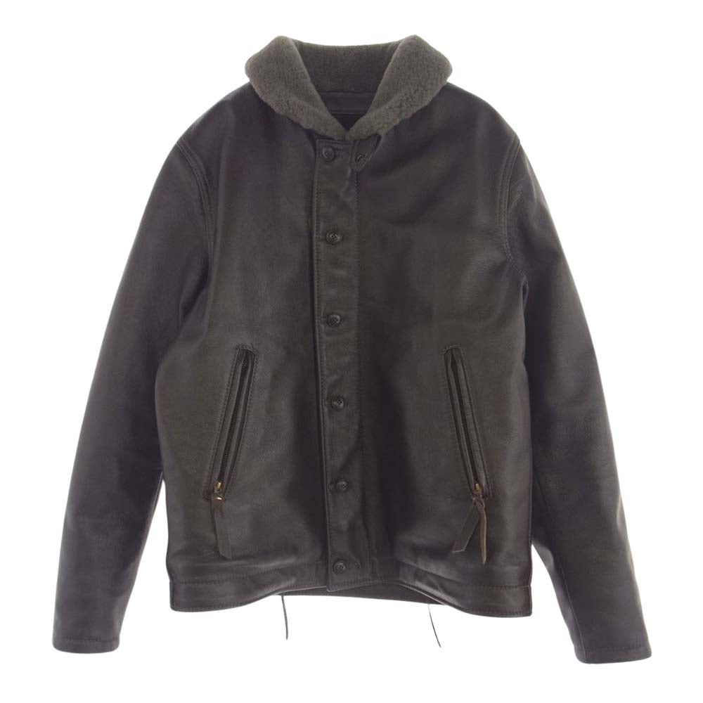 KADOYA カドヤ HFN1 Type N-1レザー デッキ ジャケット ブラウン系 5L 