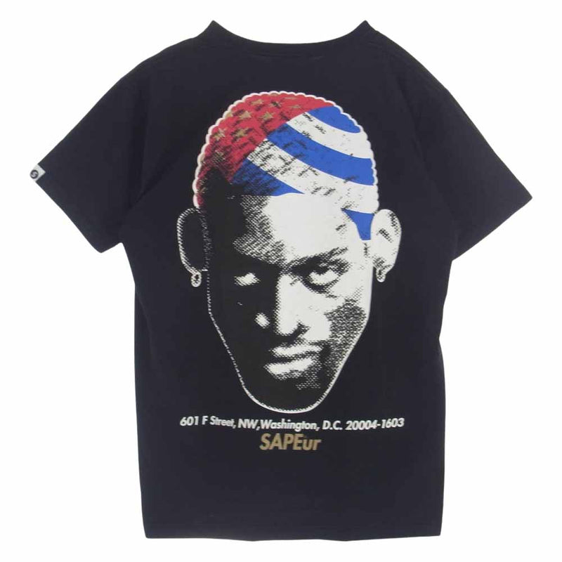 SAPEUR サプール WASHINGTON TEE ロッドマン プリント Tシャツ 半袖 ブラック ブラック系 XL【中古】