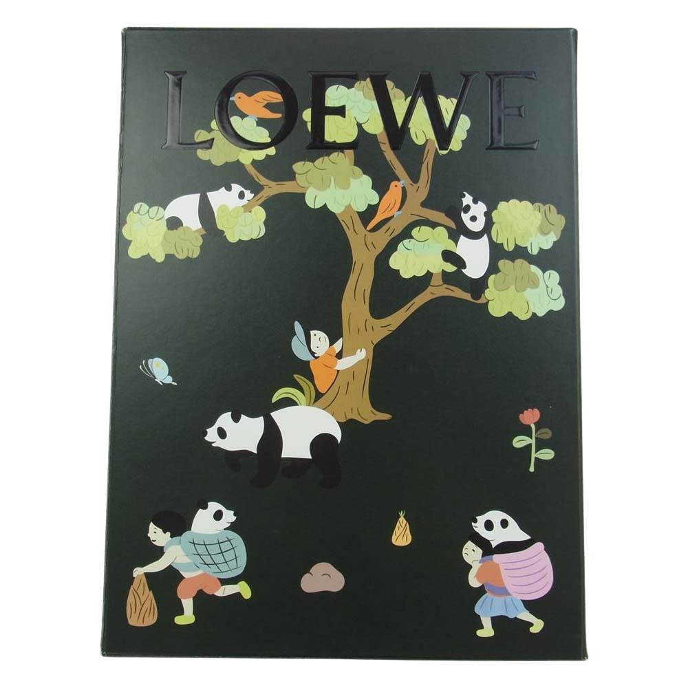 LOEWE ロエベ H526Y25X15 革 パッチ ロゴ プルオーバー パーカー ブラック系 L【美品】【中古】