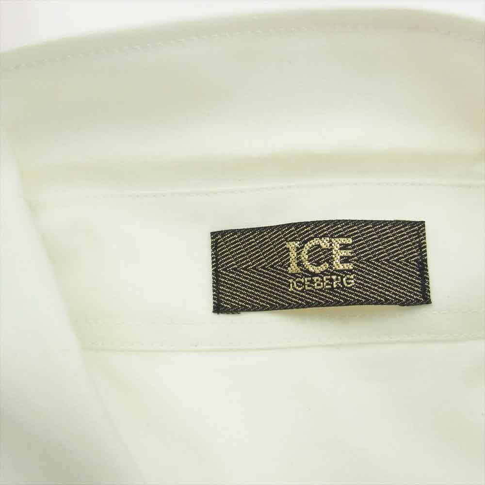 ICEBERG アイスバーグ FELIX フィリックス 刺繍 コットン レギュラーカラー 長袖 シャツ ホワイト系 L【中古】
