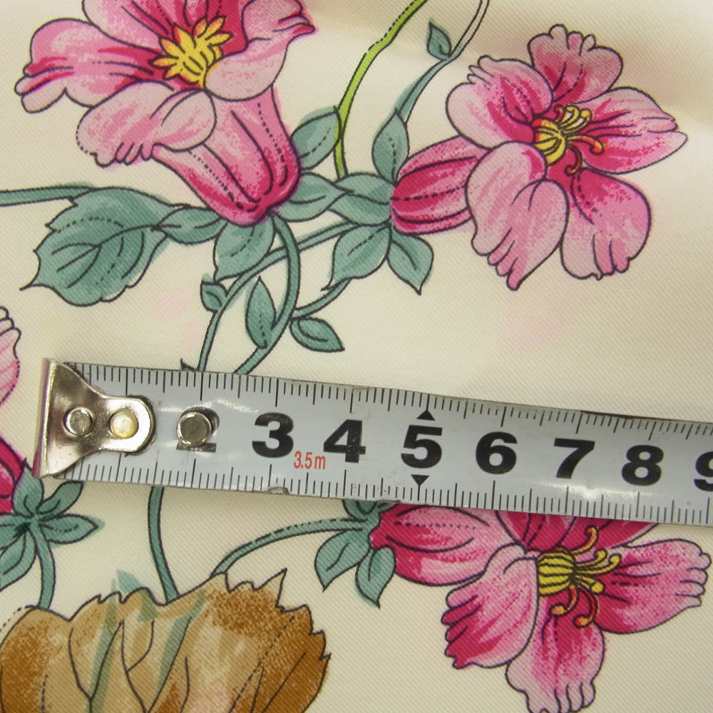 GUCCI グッチ シルク100% 花 フラワー 花柄 スカーフ グリーン マルチカラー系【中古】