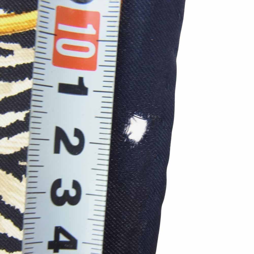 GUCCI グッチ シルク100% ホースビット アニマル柄 キリン ゼブラ トラ ヒョウ スカーフ ネイビー系【中古】
